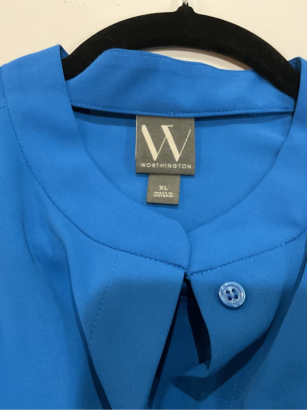 Worthington Vibrant Blue Button‑Up Blouse — Size XL (Like New) - Picture 3 of 6